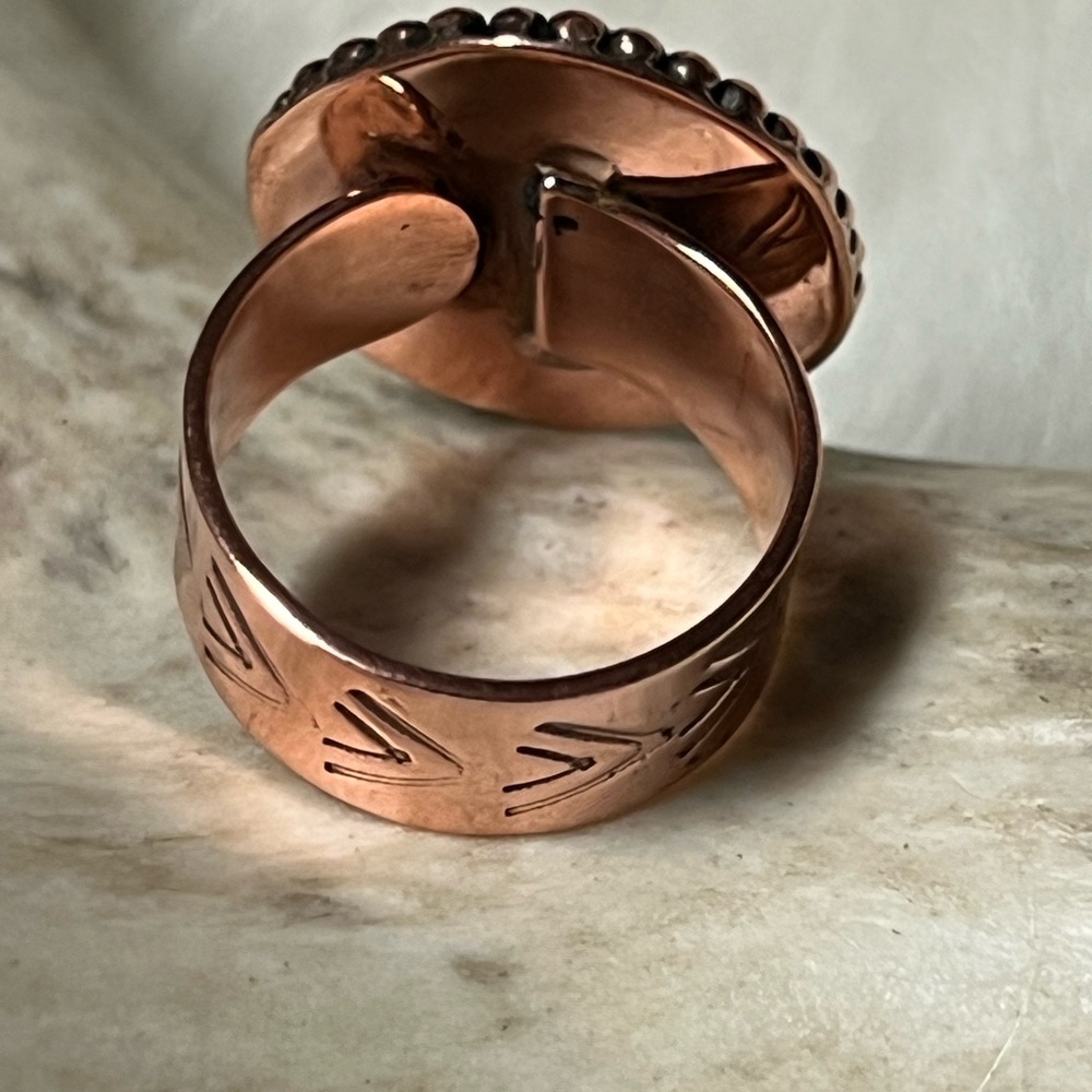 Turquoise And Copper Statement Ring - image 5